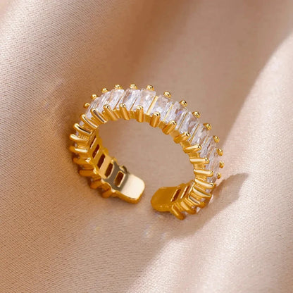Gold-Tone Stainless Steel Cocktail Ring | Wovetsa