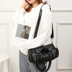 Y2K Rivet Punk Leather Tote Bag | Wovetsa