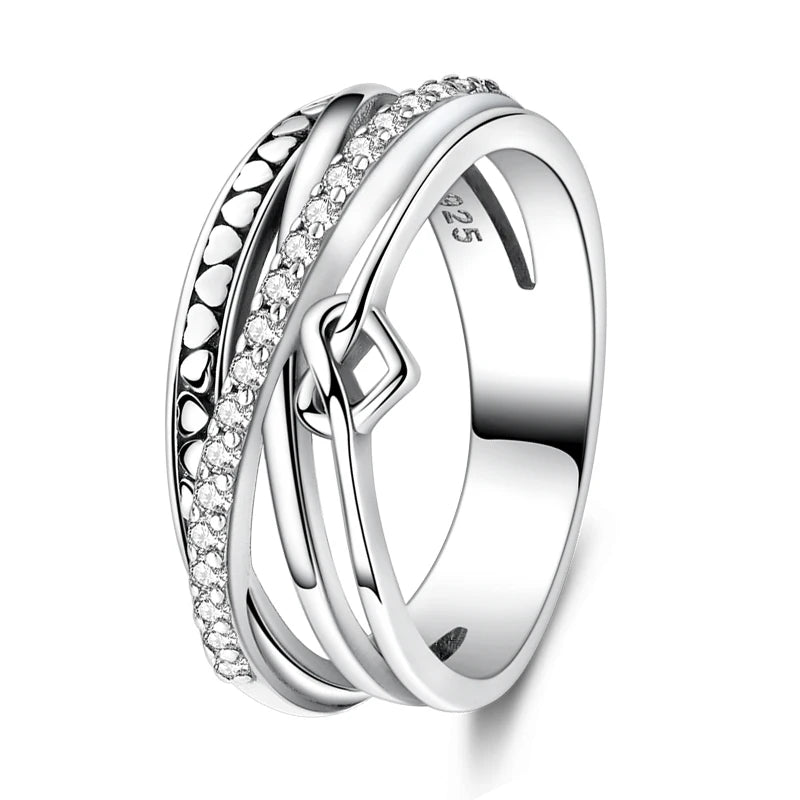 925 Silver Sparkling Zircon Star Ring | Wovetsa