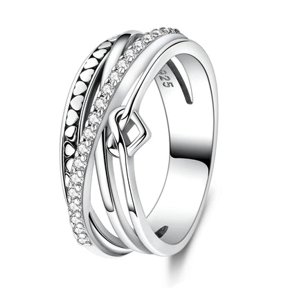 925 Silver Sparkling Zircon Star Ring | Wovetsa
