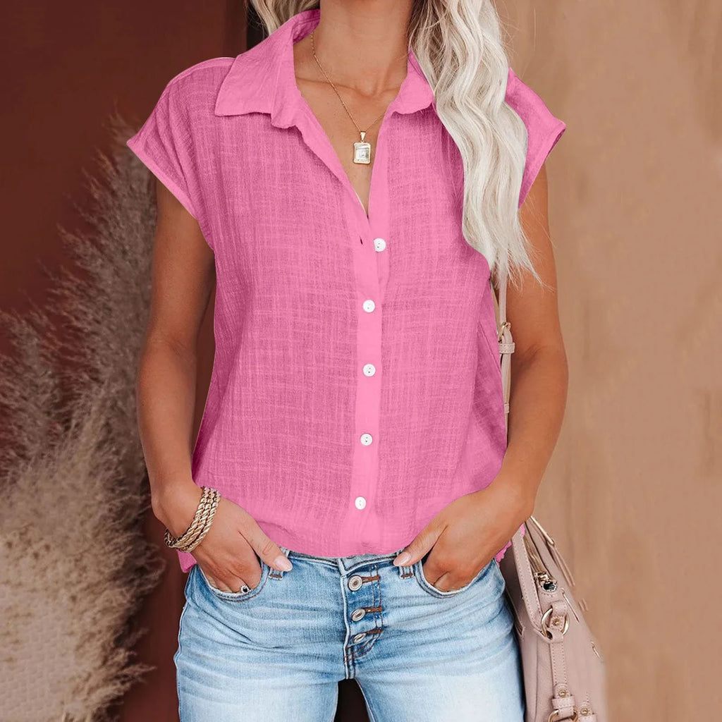 Loose Short Sleeve Casual Shirt | Wovetsa