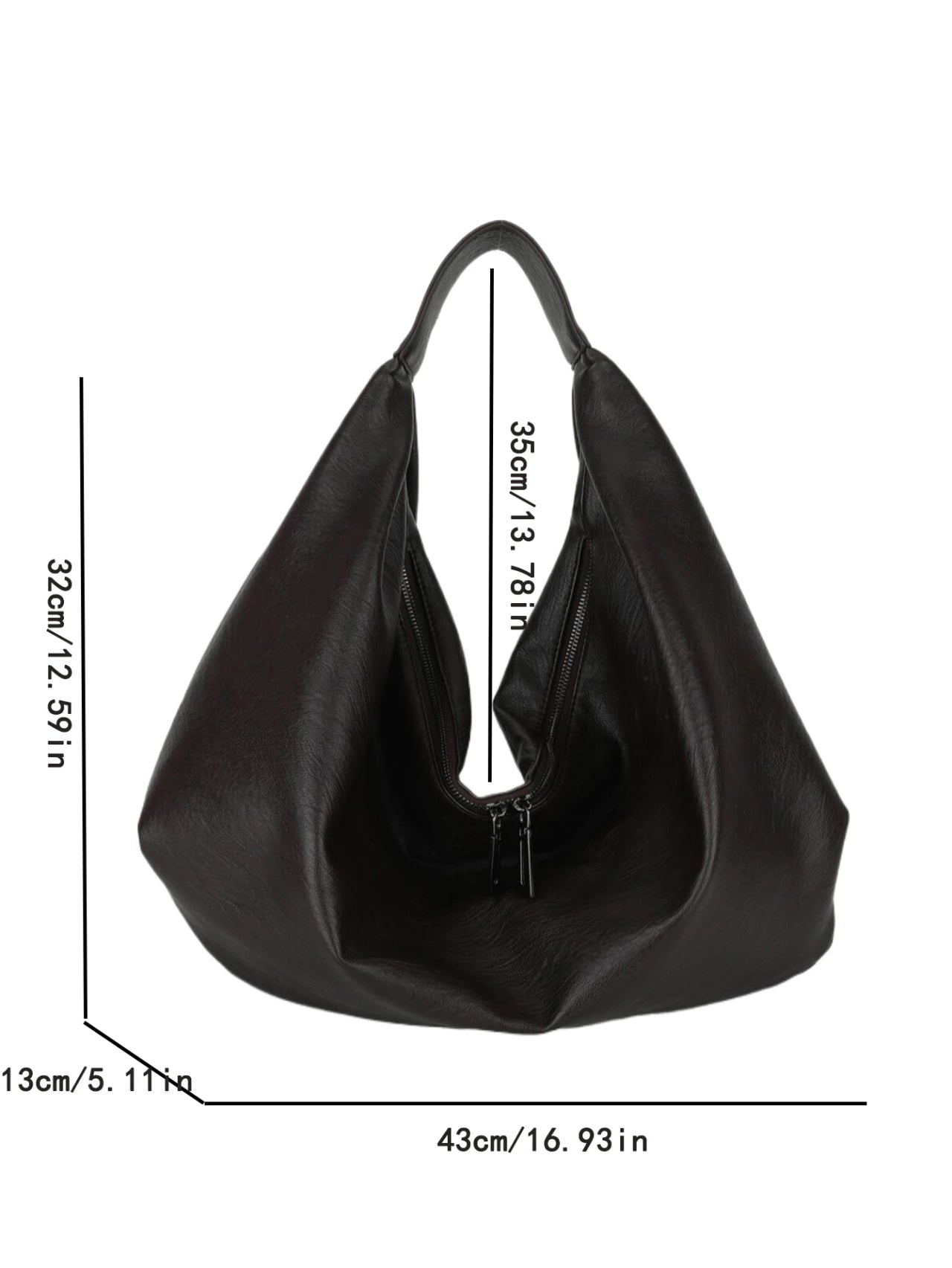 Oversized Soft Leather Hobo Shopper Bag | Wovetsa