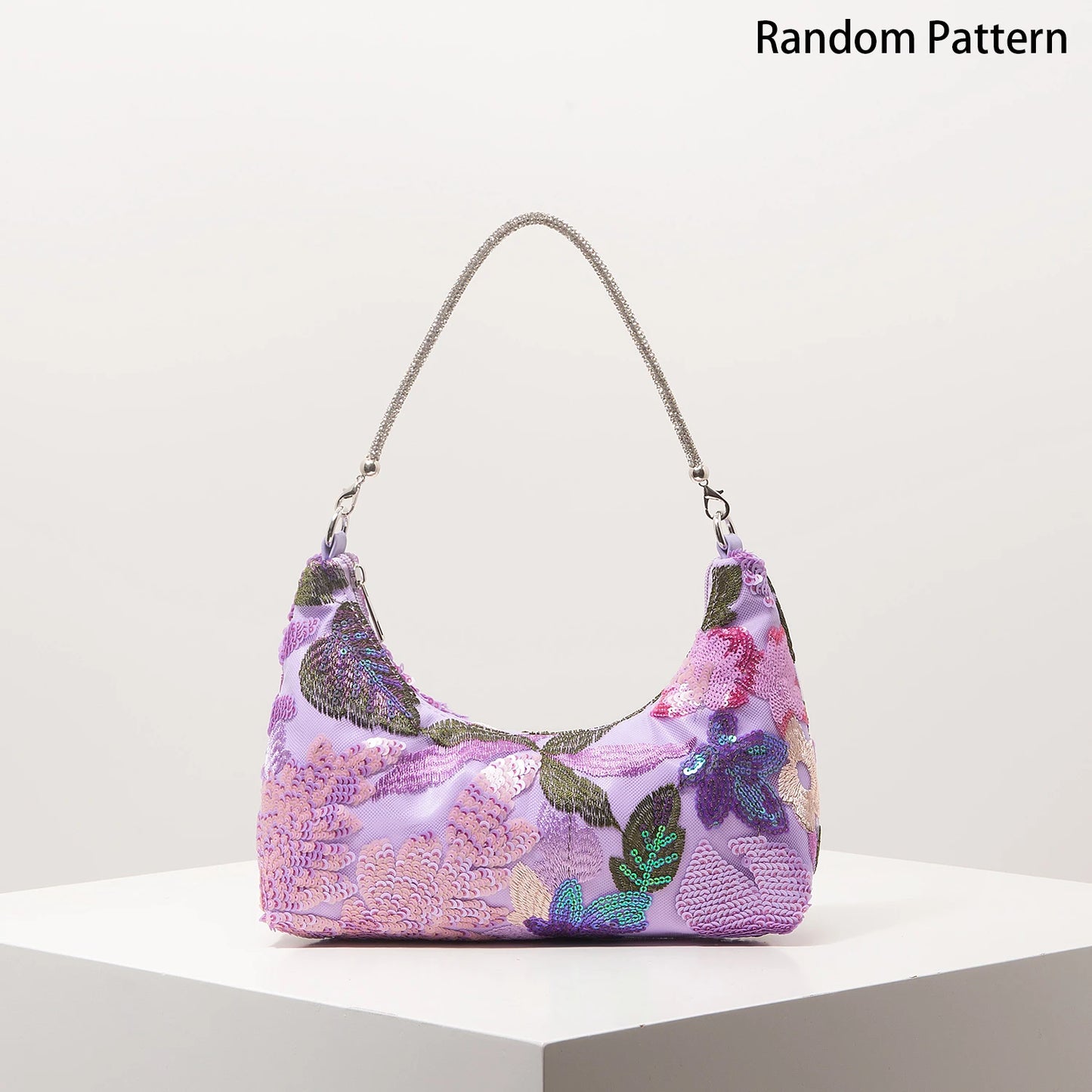 Floral Sequin Embroidered Party Bag | Wovetsa