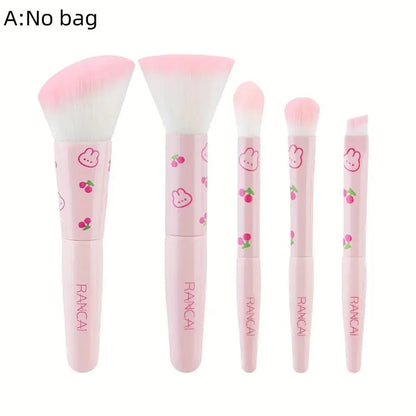 5-Piece Mini Makeup Brush Set with Case | Wovetsa