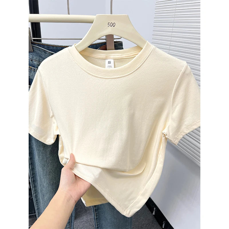 Solid Short Sleeve Casual Top | Wovetsa