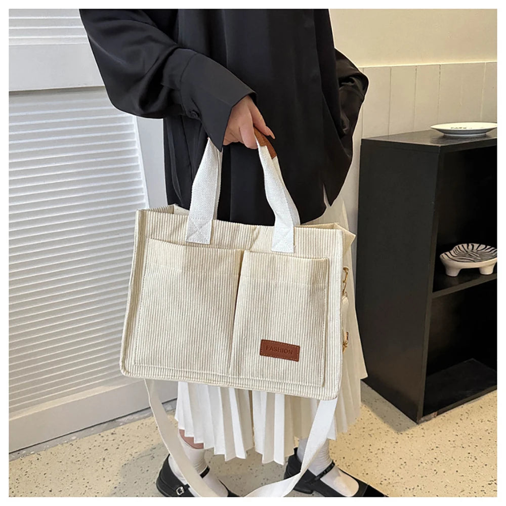Corduroy Box Tote Bag | Wovetsa