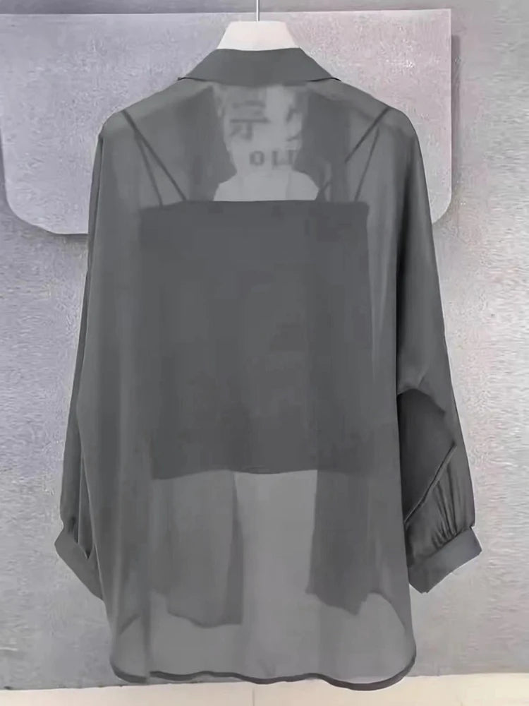Plus Size Ice Silk Chiffon Blouse | Wovetsa