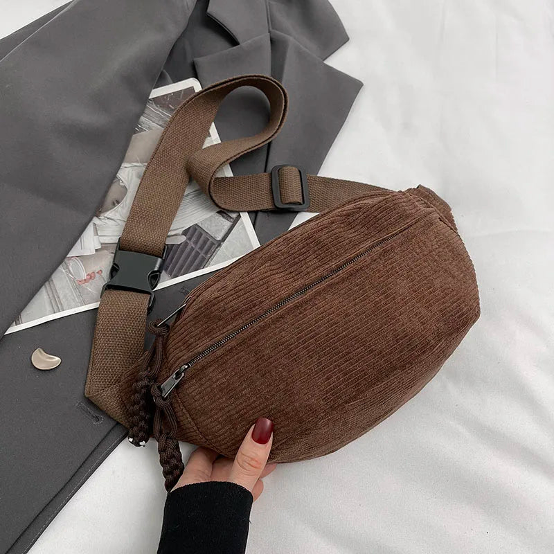 Corduroy Fanny Pack Crossbody Waist Bag | Wovetsa