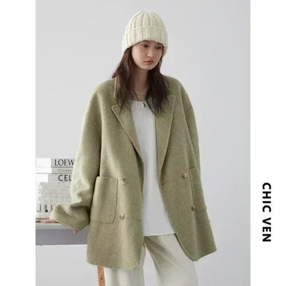 Wool Blend Oversized Coat | Wovetsa
