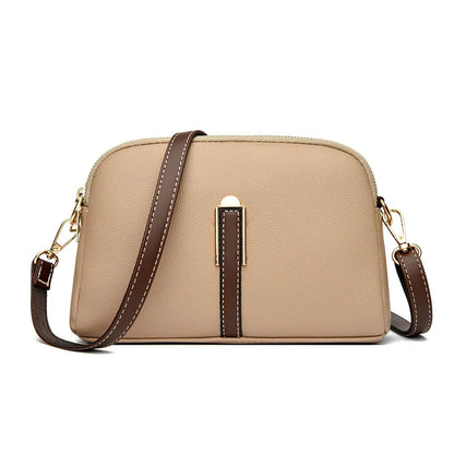Genuine Leather Shell Flap Crossbody Bag | Wovetsa