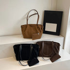 Large Suede Bucket Tote Bag | Wovetsa