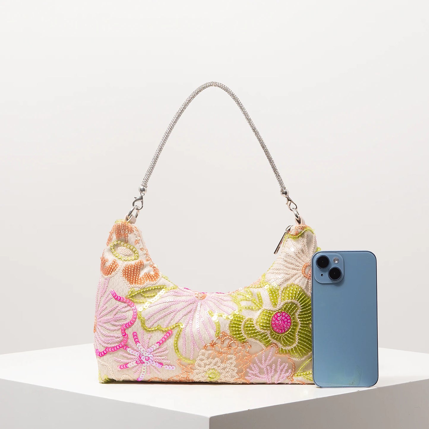 Floral Sequin Embroidered Party Bag | Wovetsa