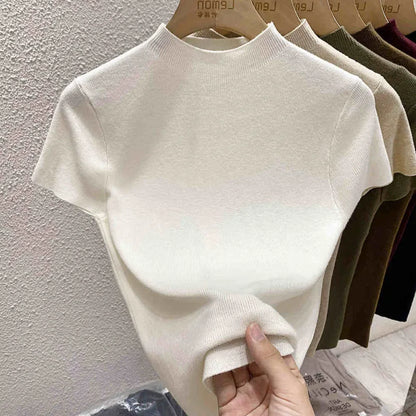 Mock Neck Knit Sweater Top | Wovetsa