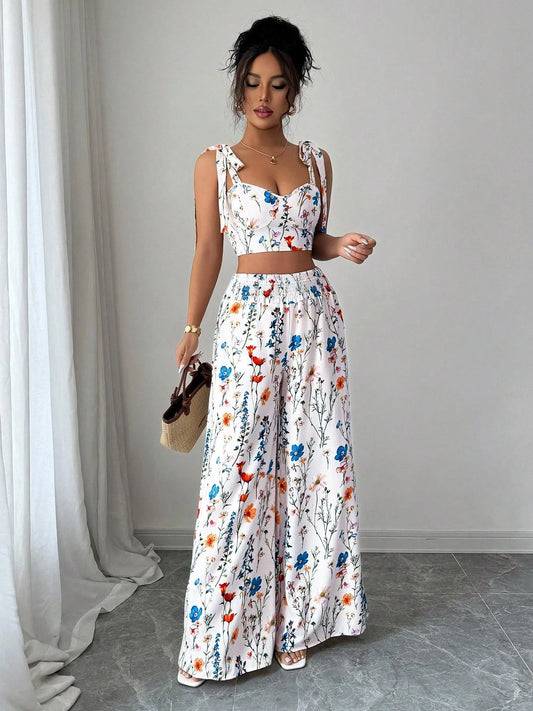 Women's Two Piece Set – Casual Printed Matching Outfit with Comfortable Fit