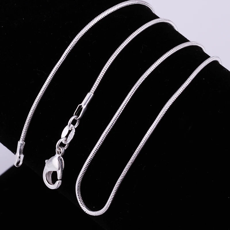 925 Silver Snake Chain Necklace (1mm / 2mm / 3mm) | Wovetsa
