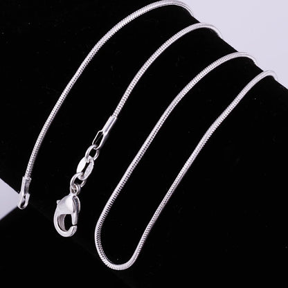 925 Silver Snake Chain Necklace (1mm / 2mm / 3mm) | Wovetsa