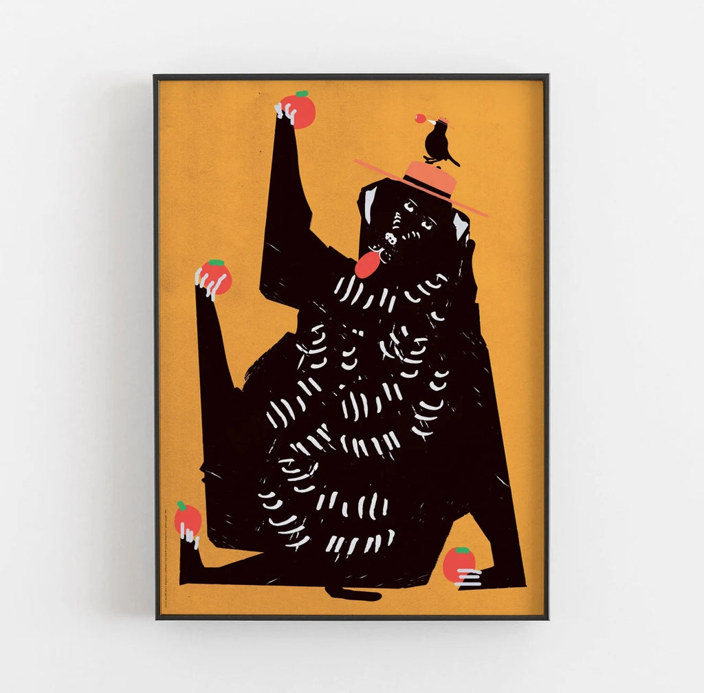 Modern Abstract & Funny Animal Canvas Wall Art Poster | Wovetsa