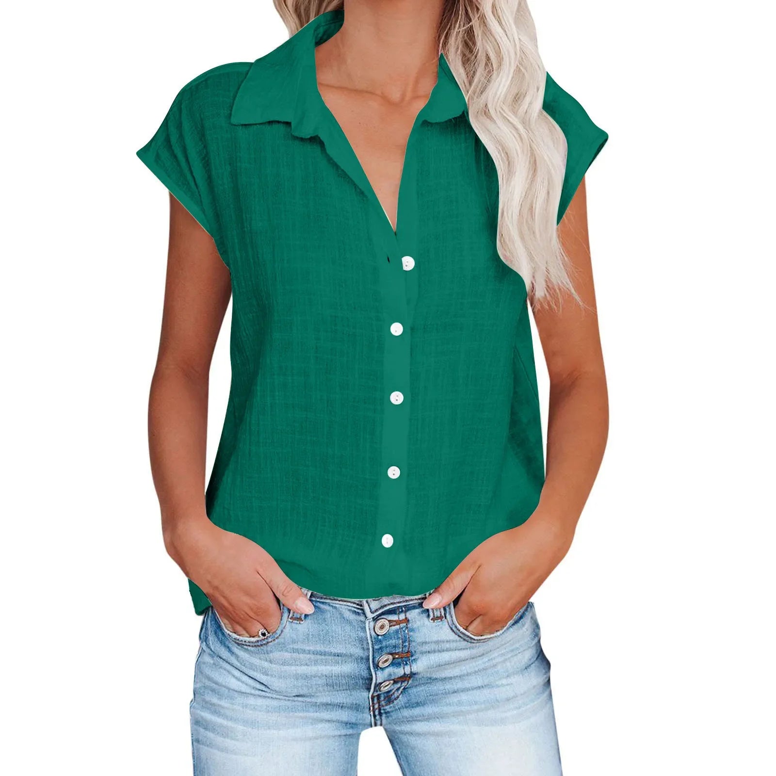 Loose Short Sleeve Casual Shirt | Wovetsa