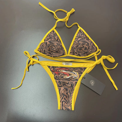 Floral Triangle Bikini Set | Wovetsa