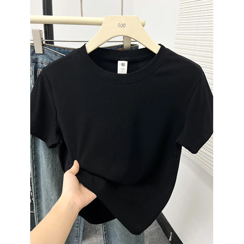 Solid Short Sleeve Casual Top | Wovetsa