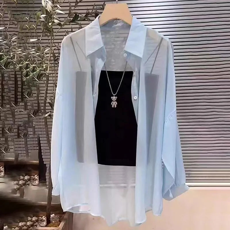Plus Size Ice Silk Chiffon Blouse | Wovetsa