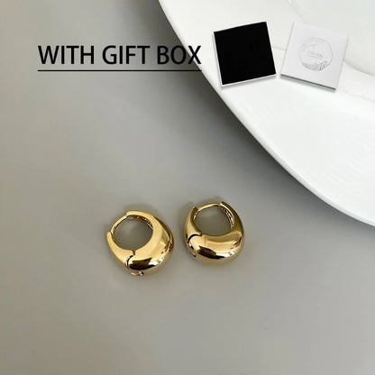 3D Oval Metal Stud Earrings | Wovetsa