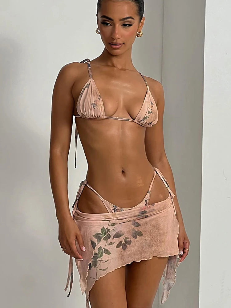 Bandage 3-Piece Bikini Set | Wovetsa