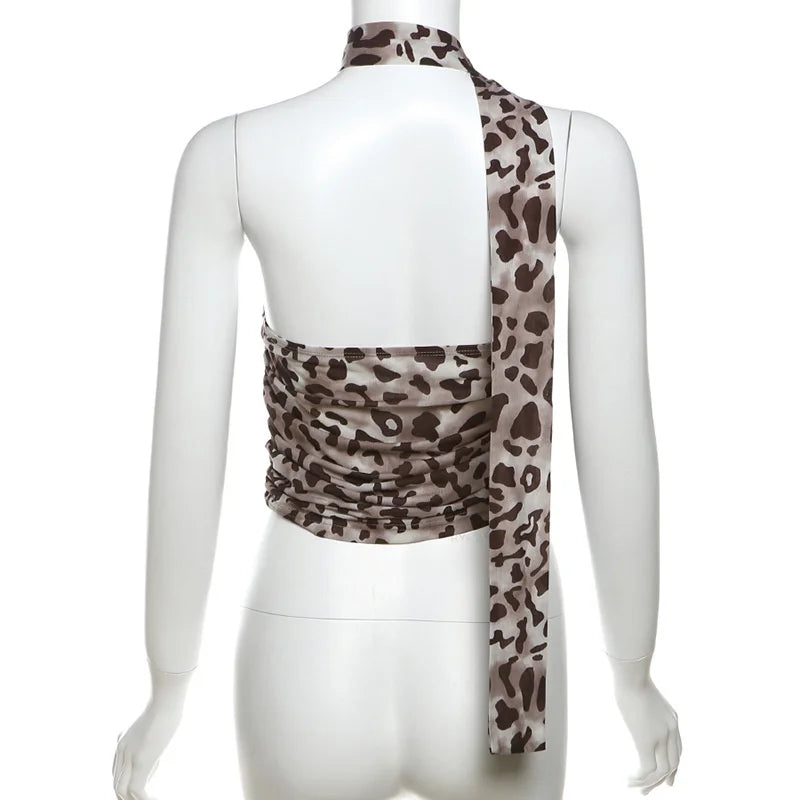Leopard Print Off-Shoulder Top | Wovetsa