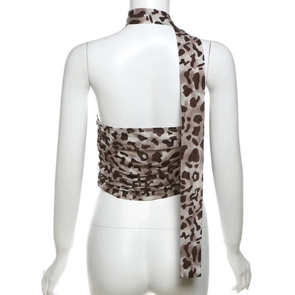 Leopard Print Off-Shoulder Top | Wovetsa