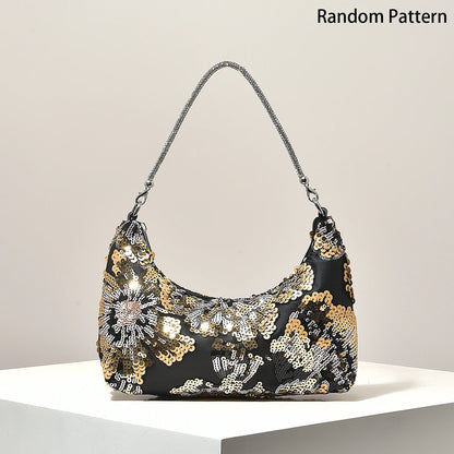 Floral Sequin Embroidered Party Bag | Wovetsa