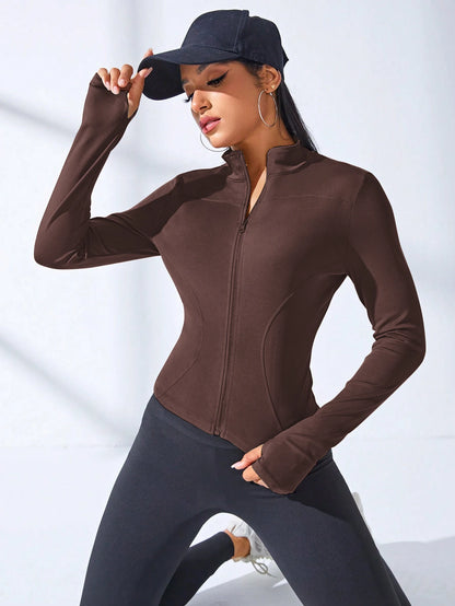 Women's Slim Fit Zip-Up Yoga Jacket | Wovetsa