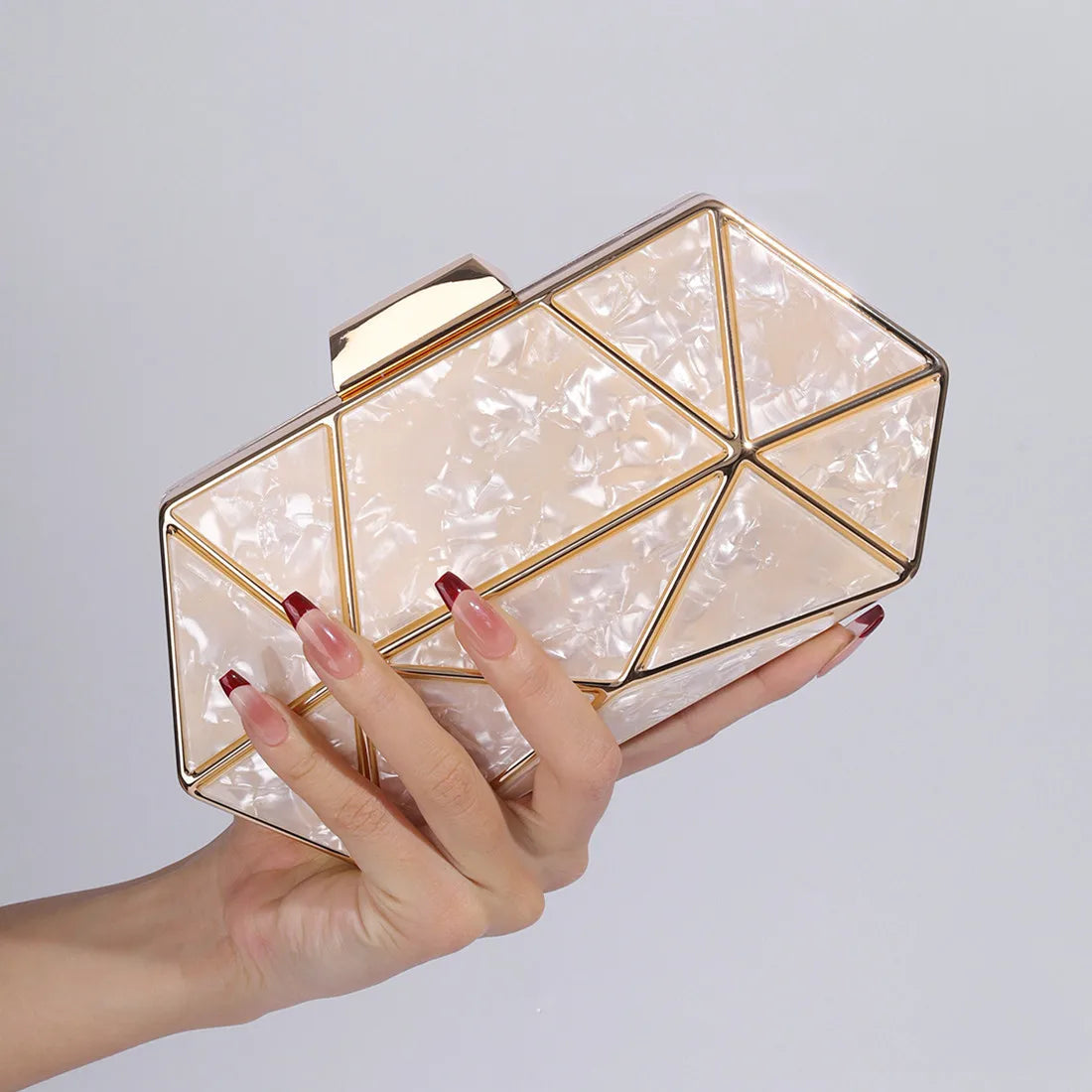 Acrylic Chain Evening Clutch Bag | Wovetsa