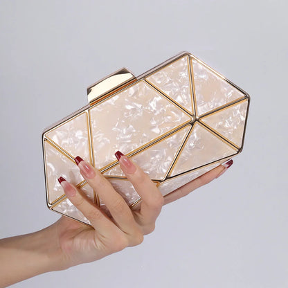 Acrylic Chain Evening Clutch Bag | Wovetsa