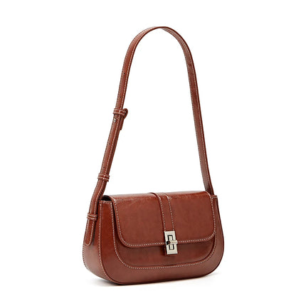 Textured PU Baguette Shoulder Bag | Wovetsa