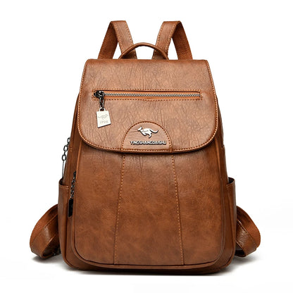Vintage PU Leather Backpack | Wovetsa