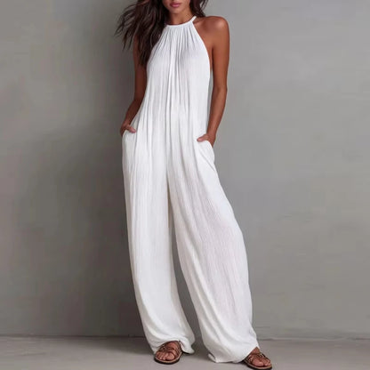 Halter Neck Wide Leg Jumpsuit | Wovetsa