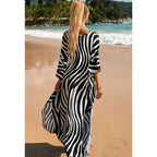 Animal Print Kaftan Beach Cover-Up Dress | Wovetsa