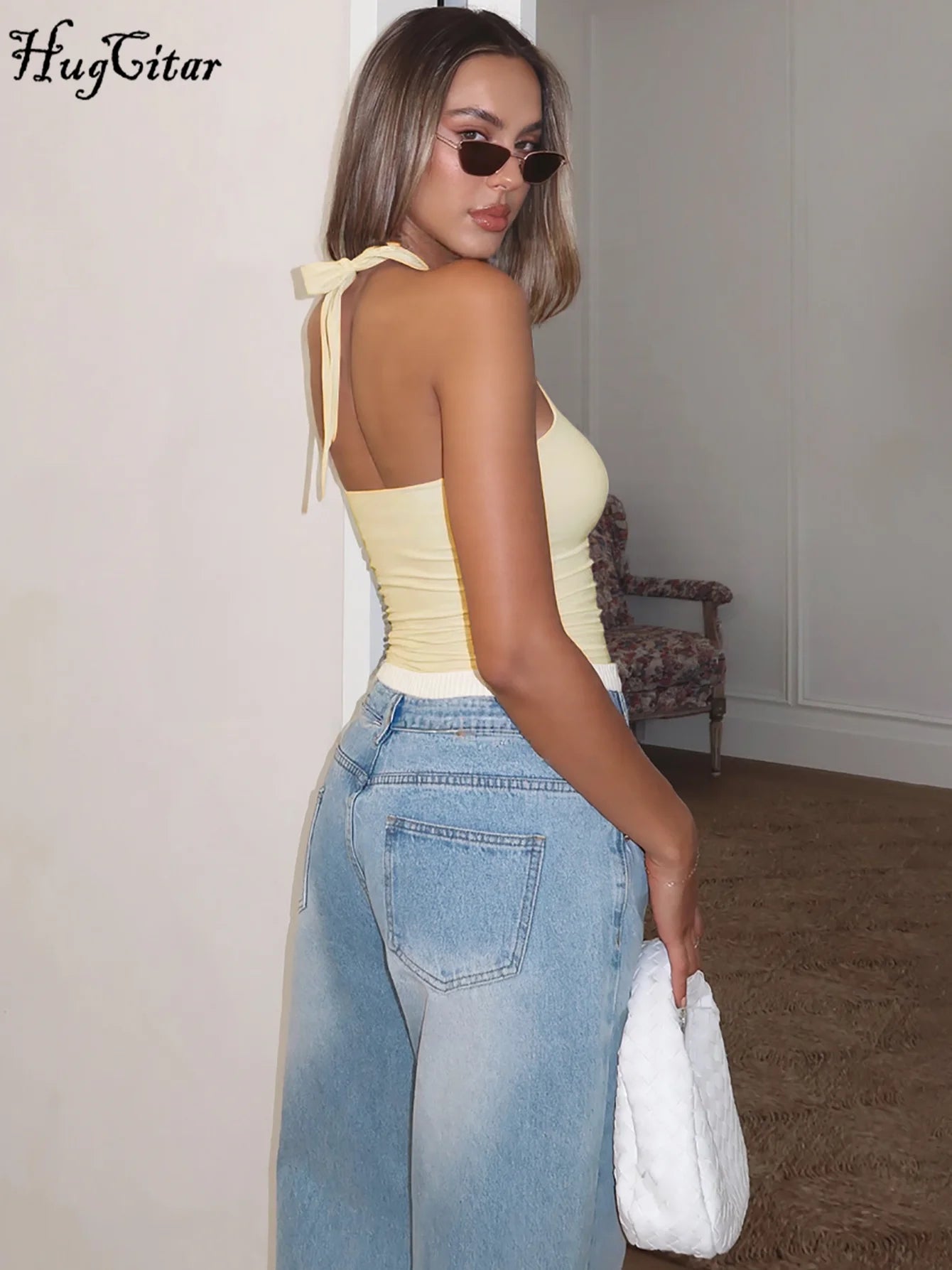 Halter Backless Bandage Crop Tank Top | Wovetsa