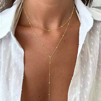 Gold Lariat Y-Shape Necklace | Wovetsa