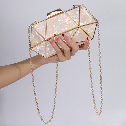 Acrylic Chain Evening Clutch Bag | Wovetsa