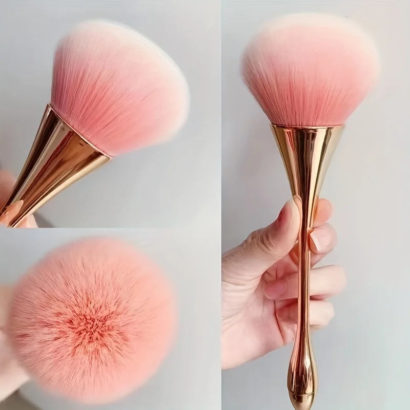 Rose Gold Fan Makeup Brush | Wovetsa