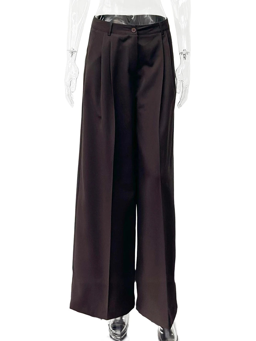 High-Waist Wide Leg Office Trousers | Wovetsa