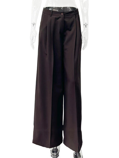 High-Waist Wide Leg Office Trousers | Wovetsa