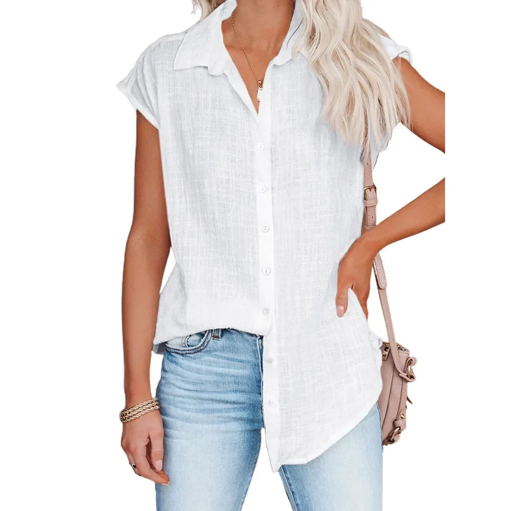 Loose Short Sleeve Casual Shirt | Wovetsa