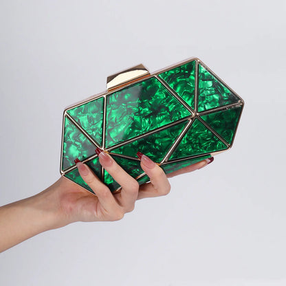 Acrylic Chain Evening Clutch Bag | Wovetsa