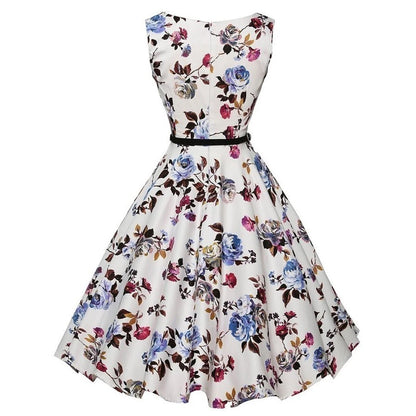 Floral Retro Swing Midi Dress | Wovetsa