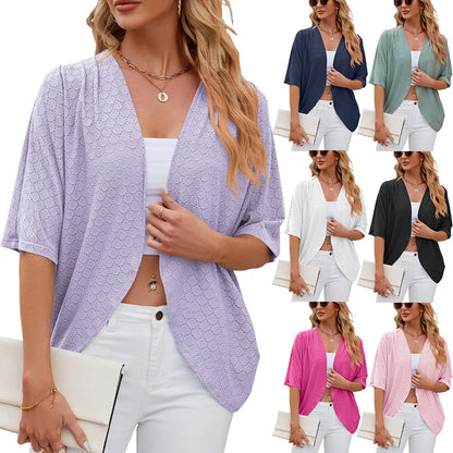 Cropped Open-Front Cardigan | Wovetsa