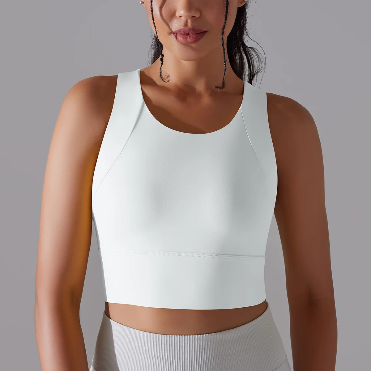 Nylon Sports Bra Crop Top | Wovetsa