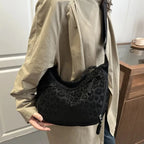 Women Fashion Leopard Print Crossbody Bag Large Capacity Hobo Shoulder Bag for Daily Commuter Multi Pocket Armpit Tote Bag
