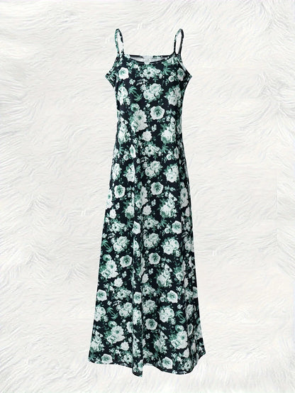 Floral Spaghetti Strap Maxi Dress | Wovetsa